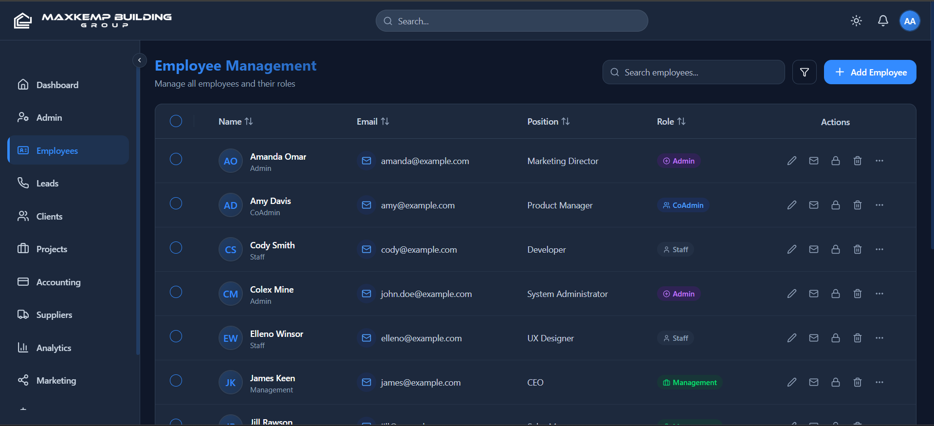 Custom CRM Web Application preview